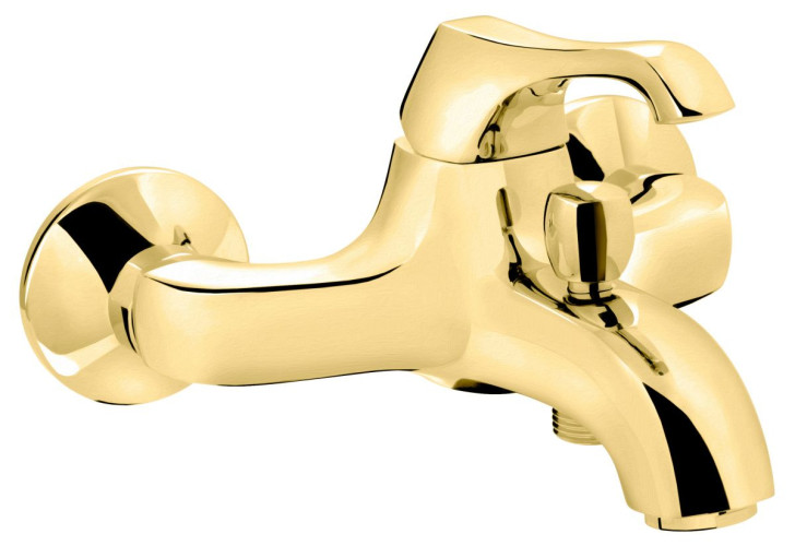 Emmevi Ares, однорычажный смеситель для ванны (излив 17,1 см), без набора для душа, цвет античное золото
