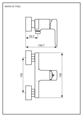 Emmevi Nefer, однорычажный смеситель для душа, без ручного душа, цвет кварц/золото