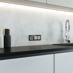 Перекрестный выключатель двухклавишный (дымчатый) W1223004