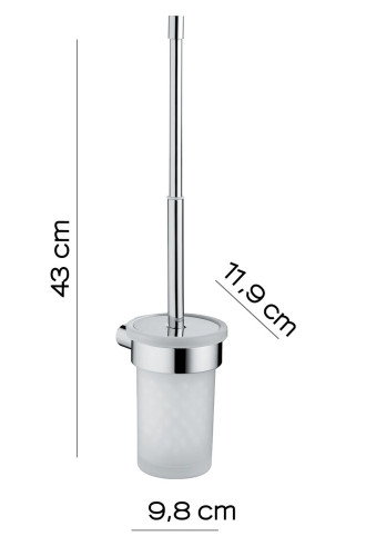 Gedy Azzorre, настенный стеклянный ёрш, цвет хром