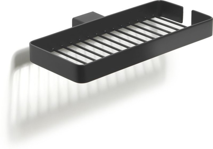 Gedy Lounge, настенная двойная металлическая мыльница - решетка, цвет черный матовый