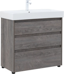 Тумба с раковиной Aquanet Nova Lite 85 дуб рошелье (3 ящика)