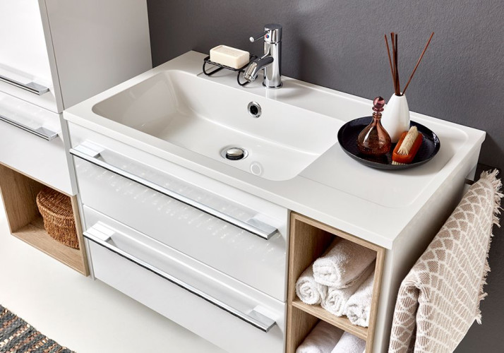 Marlin 3250star, раковина из минерального литья правая 80,5 см, цвет белый