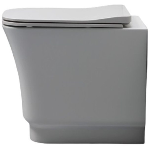 White Ceramic Idea, напольный безободковый унитаз 51x35x43h см, цвет серый матовый