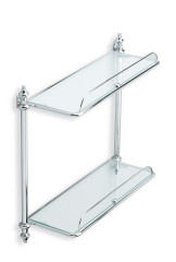 Стеклянная полка 2-х уровневая с ограждением Complementi EL 694, цвет золото