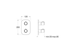 Внешняя часть термостатического смесителя CRISTINA Thermostatic external parts XE75151