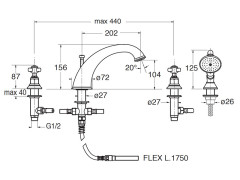 Смеситель на борт ванны CRISTINA LONDRA LD12492