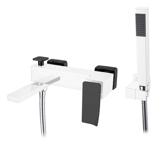 Смеситель для ванны QChromeBlack.2_Комплект