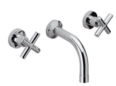 Daniel Jax, встраиваемый в стену двухвентильный смеситель для раковины (излив 20,4 см), цвет черный матовый