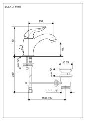 Emmevi Duka, смеситель с донным клапаном для раковины, цвет золото