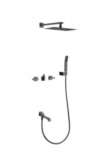 01165-Q Смеситель встраиваемый для душа с 3-функ. (ГРАФИТ) GANZER (6/1шт)