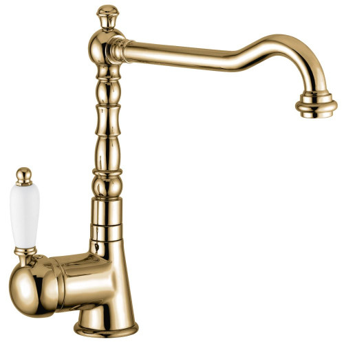 Emmevi Laguna, однорычажный кухонный смеситель с поворотным изливом (излив 22 см), без донного клапана, цвет бронза