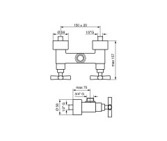 Emmevi Spirit New, двухвентильный смеситель с подключением к душевой колонне, цвет хром