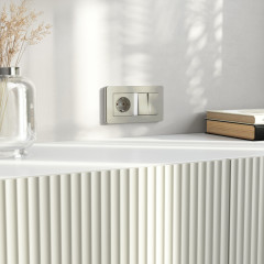 Выключатель двухклавишный проходной с подсветкой (дымчатый) W1222104