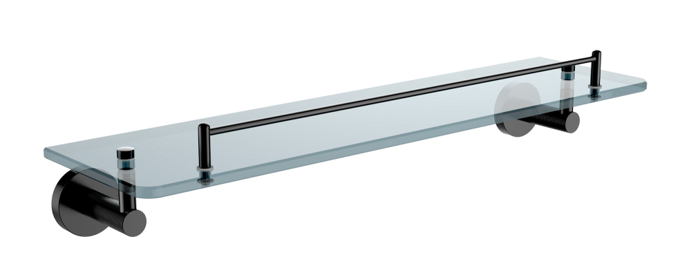 5521-C Полка стеклянная 1-ярусная  (ЧЕРНЫЙ) ViEiR  (12/1шт)