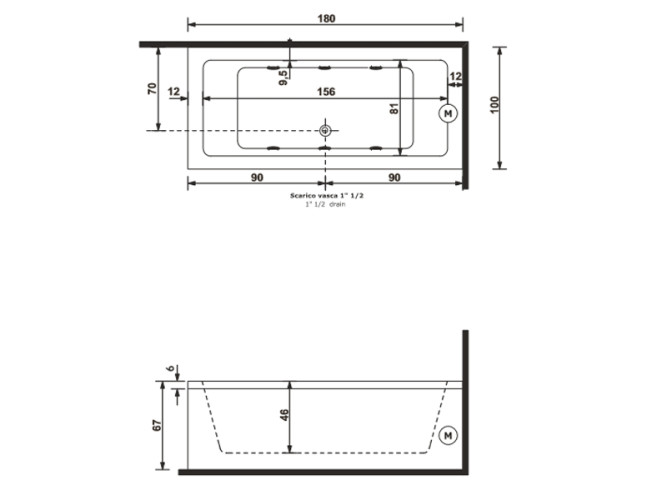 Ванна с гидромассажем и аэромассажем TREESSE QUADRA V071E/V078F/V071LS/078CU