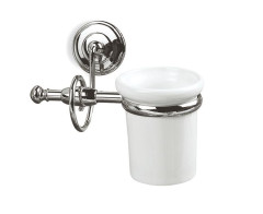Stil Haus Idra, настенный керамический стакан, цвет хром - белая керамика