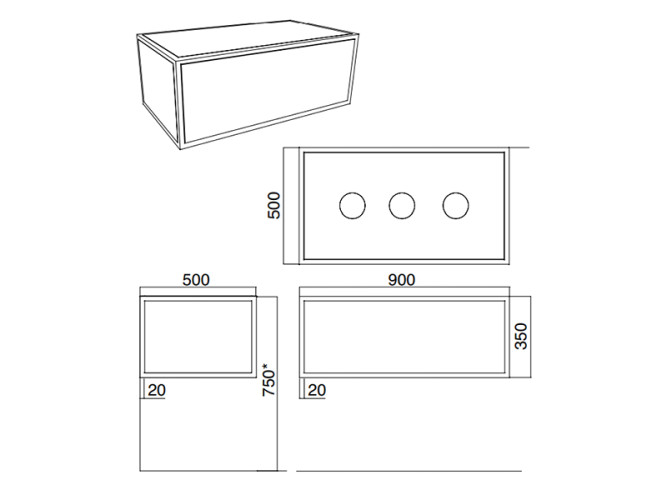 Держатель раковины навесной Scarabeo FRAME 1834/BS/87