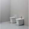 White Ceramic Idea, напольный безободковый унитаз 51x35x43h см, цвет черный матовый