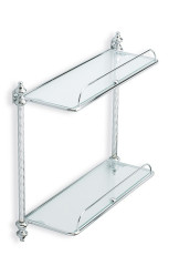 Стеклянная полка 2-х уровневая с ограждением Complementi G 694, цвет бронза