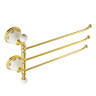 Полотенцедержатель тройной поворотный L35 cм, керамика с декором/золото Migliore Provance