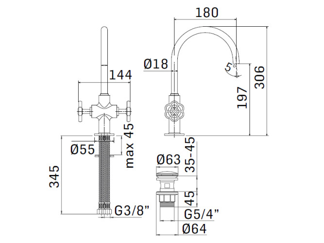 Смеситель для раковины MAMOLI HIPSTER 42380000005K