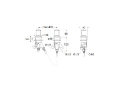 Смеситель на борт ванны термостатический CRISTINA QUADRI S XQ14246