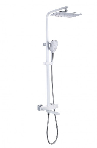 393561-F Душевая система с термостатом КВАД. (бел./хром) ViEiR (4/1шт)