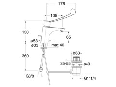 Смеситель для раковины CRISTINA CLINIC LC22151