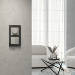 Выключатель двухклавишный проходной (дымчатый) W1222004