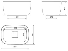 Раковина накладная RELAX DESIGN BONZO L LX01 opac