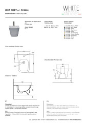 White Ceramic Idea, подвесное биде c крепежом, 51x34x28h см, цвет белый глянцевый