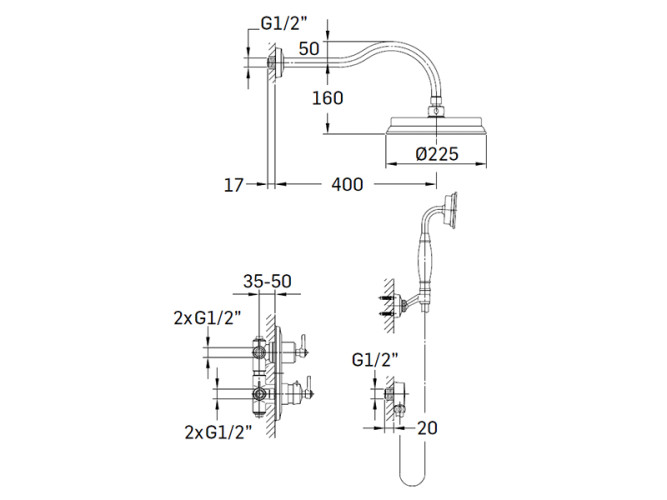 Смеситель для душа MAMOLI MADEMOISELLE 296200000021