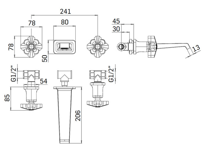 Смеситель для раковины MAMOLI 1938 453900000621