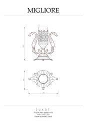 Стакан настольный (два лебедя), стекло декор золото/золото Migliore Luxor