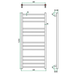 Полотенцесушитель ГРОТА ECOCLASSIK 63/120