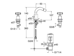 Смеситель для биде CRISTINA CROSS ROAD CR33051