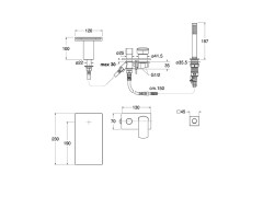 Смеситель для ванны для монтажа на бортике CRISTINA PROFILO PF18146