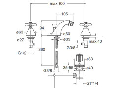Смеситель для биде CRISTINA IMPERO IM33151