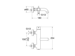 Смеситель для ванны CRISTINA TRICOLORE VERDE TV18775