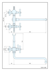 Emmevi Deco Classic, смеситель с длинным изливом (35см) и ручным душем для ванной, цвет бронза