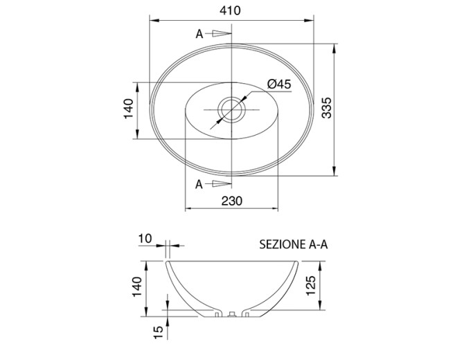 Раковина накладная Scarabeo THIN-LINE 8011/56