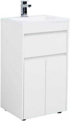 Тумба с раковиной Aquanet Токио 48 белый (напольная, 1 ящик, 2 дверцы)