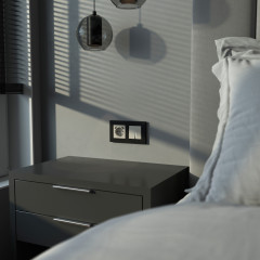 Выключатель двухклавишный с подсветкой (дымчатый) W1220104