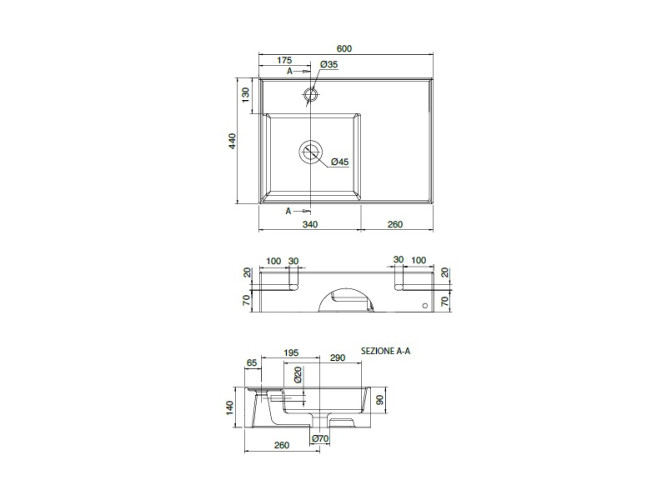 Раковина накладная/ подвесная Scarabeo TEOREMA 2.0 5114/49