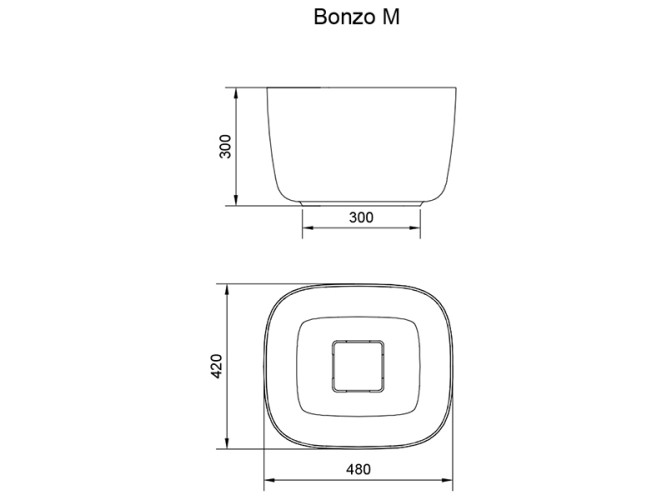 Раковина накладная RELAX DESIGN BONZO M LX01 opac