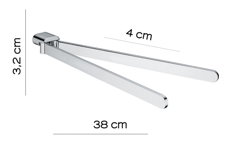 Gedy Azzorre, полотенцедержатель двойной поворотный, цвет хром