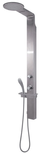 Gedy G-WELLNESS 02, многофункциональная душевая панель с термостатом, цвет нержавеющая сталь