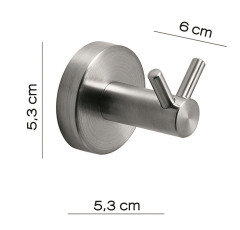 Gedy Project, крючок двойной, цвет зачищенный хром