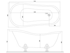 Ванна с колоной слива Scarabeo CASTELLANA 5359/CR